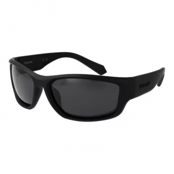 POLAROID PLD2166S62003 Vīriešu pilotveida saulesbrilles - Melns rāmis, Pelēka polarizēta lēca, 62mm