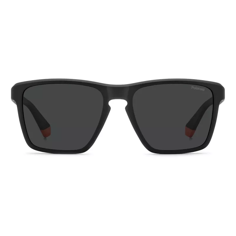 Polaroid PLD2167SRC2 Vīriešu taisnstūra saulesbrilles - Melns rāmis, pelēkas polarizētas lēcas