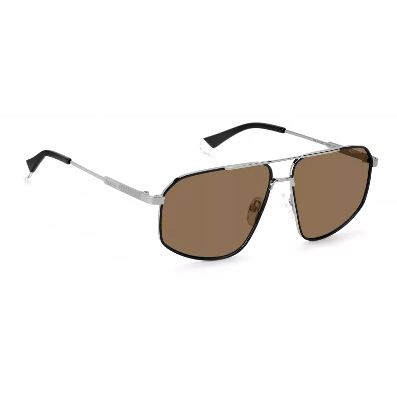 Polaroid PLD4118SX85KS Vīriešu kvadrātveida saulesbrilles - Havana rāmis, brūna polarizēta lēca - 59mm