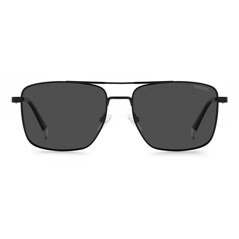 POLAROID PLD4134SX807M Vīriešu polarizētās saulesbrilles - Melns rāmis, pelēkas lēcas, 57 mm