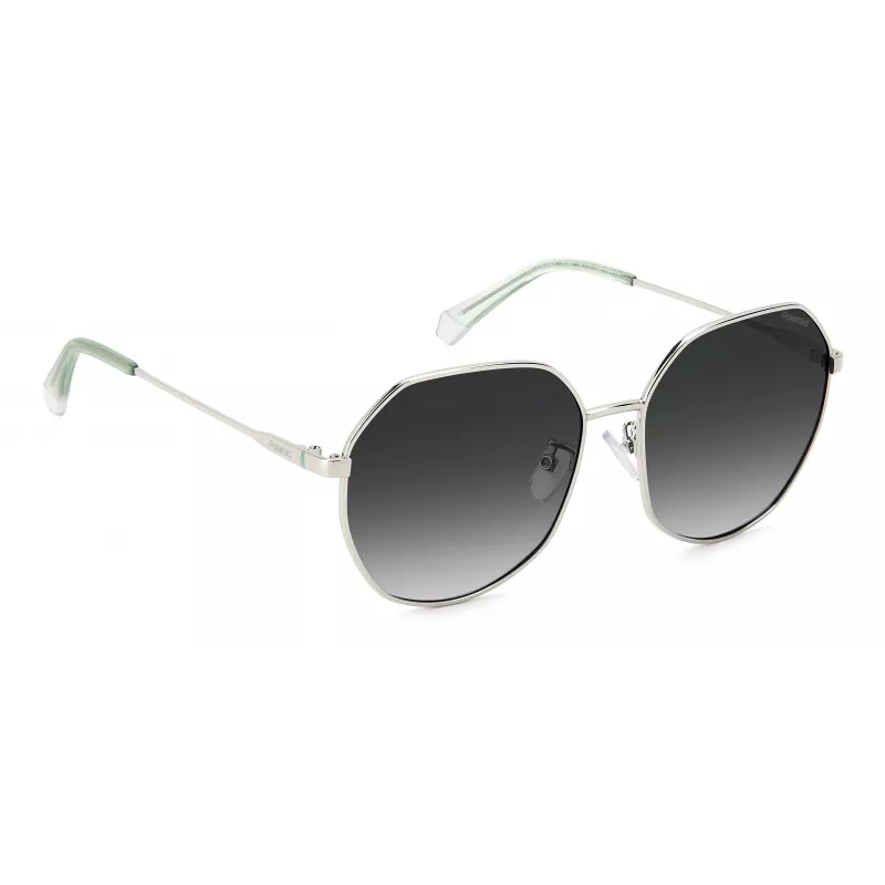 Polaroid PLD4140GSX010 Sieviešu taisnstūra saulesbrilles - Melns rāmis, pelēkas polarizētas lēcas 59mm