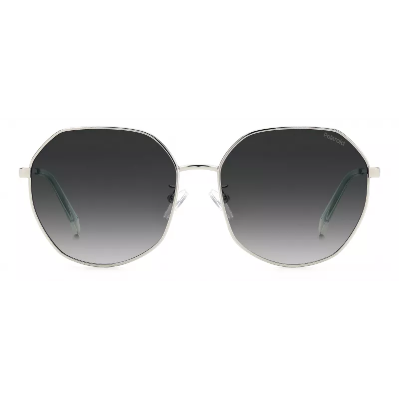 Polaroid PLD4140GSX010 Sieviešu taisnstūra saulesbrilles - Melns rāmis, pelēkas polarizētas lēcas 59mm