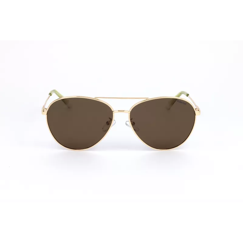 Polaroid PLD4142GSX01Q Unisex taisnstūra saulesbrilles - Pelēks rāmis, pelēkas polarizētas lēcas - 60/14/145 mm