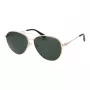 Polaroid PLD4142GSX60P Unisex taisnstūra saulesbrilles - melns rāmis, pelēkas polarizētas lēcas - 60/14/145 mm