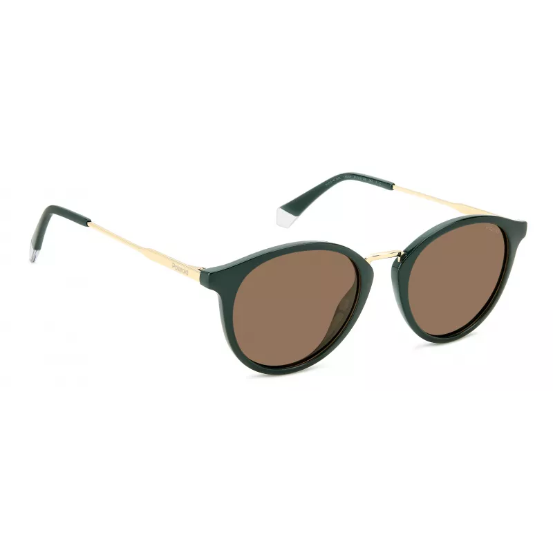POLAROID PLD4147SX1EDF Unisex Taisnstūra saulesbrilles - Melns rāmis, pelēkas polarizētas lēcas 51mm