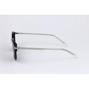 POLAROID PLD4148GSX807 Unisex saulesbrilles - Melns rāmis, Pelēkas polarizētas lēcas, 50/19/140 mm