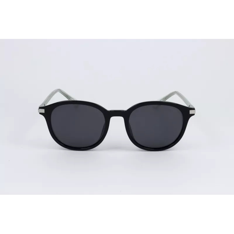 POLAROID PLD4148GSX807 Unisex saulesbrilles - Melns rāmis, Pelēkas polarizētas lēcas, 50/19/140 mm