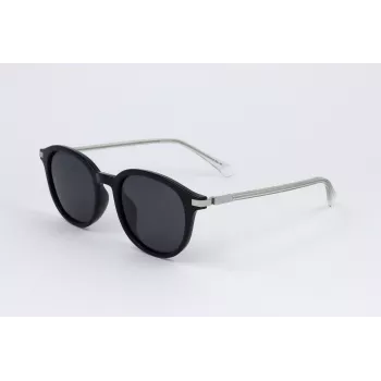 POLAROID PLD4148GSX807 Unisex saulesbrilles - Melns rāmis, Pelēkas polarizētas lēcas, 50/19/140 mm