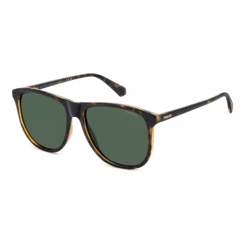 POLAROID PLD4178S086 Vīriešu taisnstūra polarizētas saulesbrilles Havana 55mm