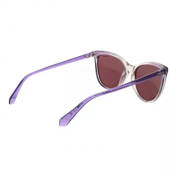 Polaroid PLD4179S55B3V Sieviešu taisnstūra saulesbrilles - Havana acetāta rāmis, brūnas polarizētas lēcas