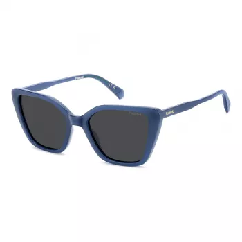 Polaroid PLD4189SMVU Sieviešu saulesbrilles - Melns rāmis, Pelēkas polarizētas lēcas, 53 mm