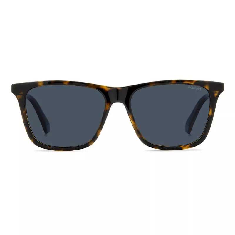 Polaroid PLD4190S086 Vīriešu taisnstūra Havanas saulesbrilles ar polarizētām brūnām lēcām