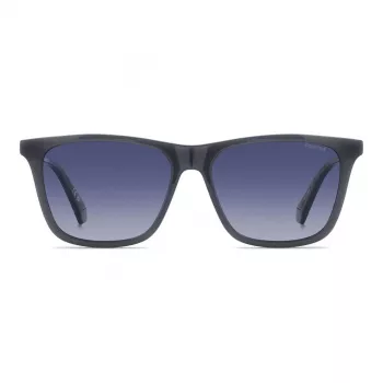 Polaroid PLD4190SKB7 Vīriešu taisnstūra polarizētas saulesbrilles - Melnas/Pelēkas