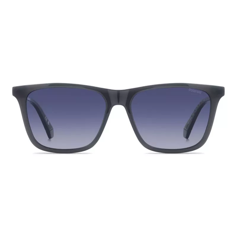 Polaroid PLD4190SKB7 Vīriešu taisnstūra polarizētas saulesbrilles - Melnas/Pelēkas