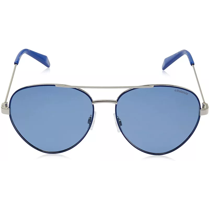 POLAROID PLD6055SPJPC3 Vīriešu taisnstūra polarizētas saulesbrilles - Melna/Pelēka