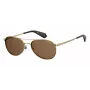 Polaroid PLD6070SXJ5GS Sieviešu taisnstūra saulesbrilles - Havana acetāta rāmis, pelēkas polarizētas lēcas, 56 mm