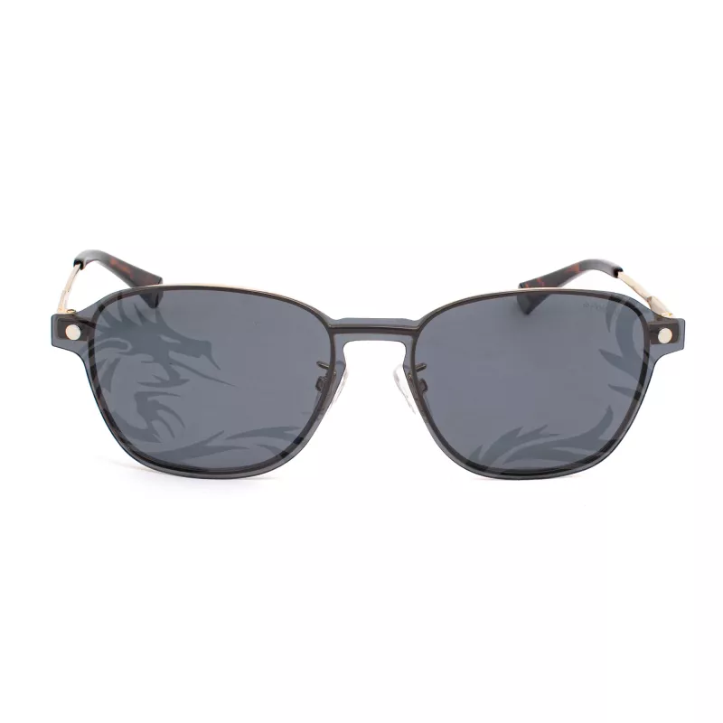 POLAROID PLD6119GCSJ5G Unisex Rectangular Sunglasses - Havana Frame, Grey Polarized Lens, 53mm