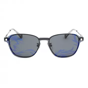 POLAROID PLD6119GCSKJ1 Unisex Taisnstūra saulesbrilles - Pelēkas polarizētas lēcas, Melns rāmis, 53mm