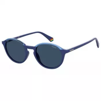 POLAROID PLD6125S-PJP Unisex Pilot Saulesbrilles - Melns Rāmis, Pelēkas Polarizētas Lēcas, 50mm