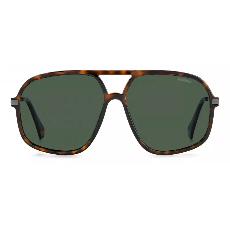 Polaroid PLD6182/S Unisex saulesbrilles - Havana bruņurupuča rāmis, brūna polarizēta lēca, 59 mm
