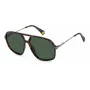 Polaroid PLD6182/S Unisex saulesbrilles - Havana bruņurupuča rāmis, brūna polarizēta lēca, 59 mm