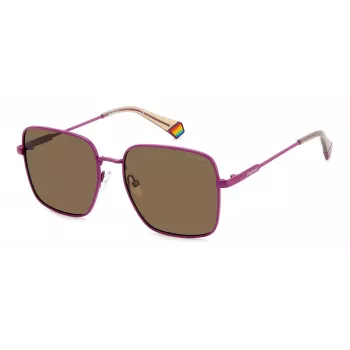 Polaroid PLD6194SX1JZF Sieviešu kvadrātveida acetāta saulesbrilles Havana brūnas polarizētas UV400