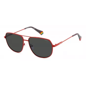 POLAROID PLD6195SX0Z3 Unisex saulesbrilles - Melns rāmis, pelēkas lēcas 58mm