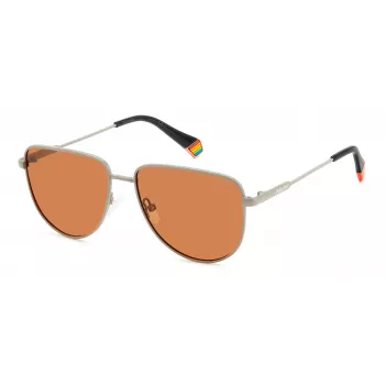 Polaroid PLD6196SX2M8F Unisex Square Sunglasses - Havana Frame, Brown Polarized TAC Lenses, 56mm