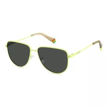 Polaroid PLD6196SX4ANF Unisex saulesbrilles - Melns kvadrātveida rāmis ar pelēkām polarizētām TAC lēcām 56/18/145 mm