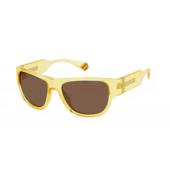 POLAROID PLD6197S40G Unisex Polarizētas Saulesbrilles - Melns Rāmis Pelēkas Lēcas 55mm