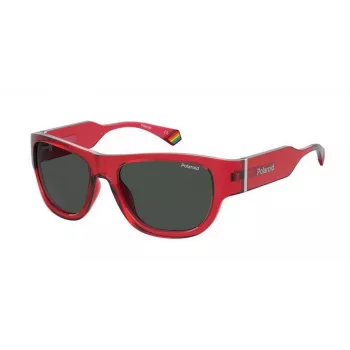 POLAROID PLD6197SMCC9A Unisex saulesbrilles - Melns rāmis, pelēkas polarizētas lēcas 55/17/130 mm