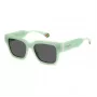 POLAROID PLD6198SX1EDF Unisex taisnstūra saulesbrilles - Melns rāmis, pelēkas polarizētas lēcas 52mm