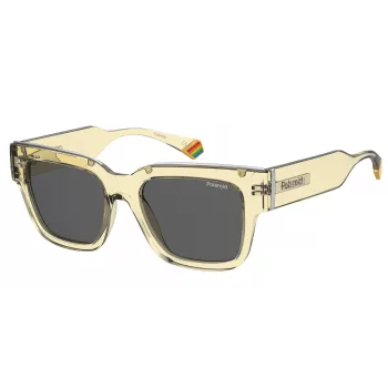 POLAROID PLD6198SXMC40 Unisex taisnstūra saulesbrilles - Havana/Brūna - 52/18/140 mm