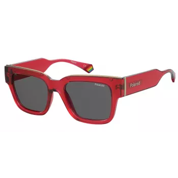 Polaroid PLD6198SXMCC9 Unisex saulesbrilles - Havana rāmis, zaļas polarizētas lēcas, 52 mm
