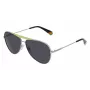 Polaroid PLD6200SXKU2G Unisex taisnstūra saulesbrilles - Polarizētas pelēkas lēcas - Melns rāmis