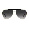 Polaroid PLD6200SXRHLG Unisex taisnstūra saulesbrilles - melns rāmis, pelēkas polarizētas lēcas 61 mm