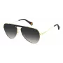 Polaroid PLD6200SXRHLG Unisex taisnstūra saulesbrilles - melns rāmis, pelēkas polarizētas lēcas 61 mm