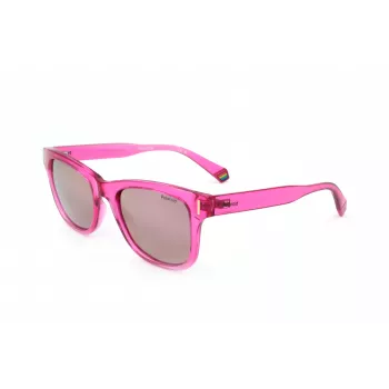 Polaroid PLD6206SMU1 Unisex saulesbrilles - Melns rāmis, Pelēkas polarizētas lēcas, 51 mm