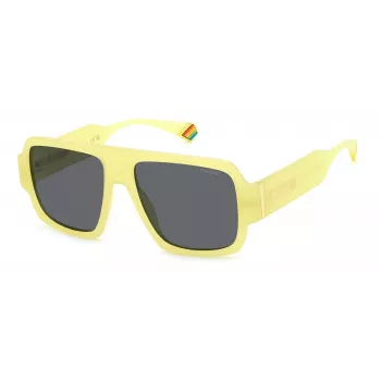 Polaroid PLD6209SX40G Unisex taisnstūra saulesbrilles - Havana rāmis, zaļa polarizēta TAC lēca, UV400