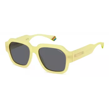 Polaroid PLD6212SX40G Unisex Taisnstūra saulesbrilles - Havana rāmis, zaļas polarizētas lēcas - 54/17/140 mm