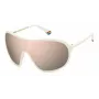 POLAROID PLD6216SVK6 Unisex taisnstūra saulesbrilles - tumši pelēks propionāta rāmis, pelēkas polarizētas polikarbonāta lēcas, UV400 aizsardzība