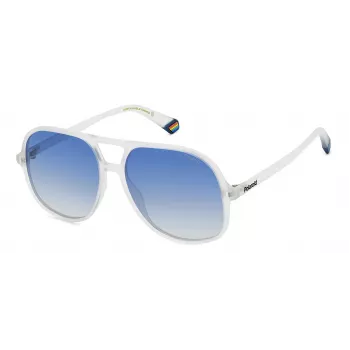 POLAROID PLD6217S2M4 Unisex taisnstūra saulesbrilles - Melns rāmis Pelēkas lēcas 57mm