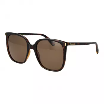 Polaroid PLD6218S56086 Sieviešu Aviator Saulesbrilles Havana Brūnas Polarizētas 56mm
