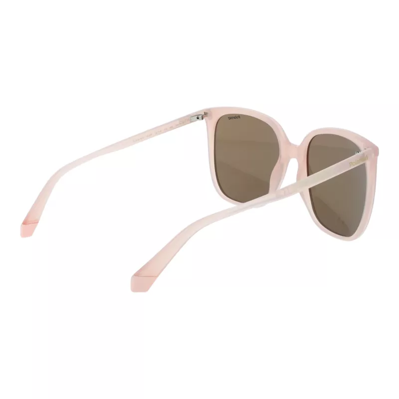 Polaroid PLD6218S5635J Sieviešu kvadrātveida saulesbrilles - Havana brūns acetāta rāmis ar brūnām polarizētām lēcām - 56mm