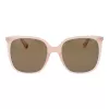 Polaroid PLD6218S5635J Sieviešu kvadrātveida saulesbrilles - Havana brūns acetāta rāmis ar brūnām polarizētām lēcām - 56mm