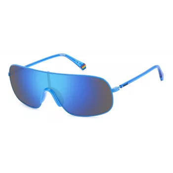 POLAROID PLD6222SMVU Unisex taisnstūra saulesbrilles - Melns rāmis, pelēkas polarizētas lēcas 99mm