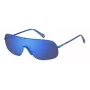POLAROID PLD6222SPJP Unisex taisnstūra saulesbrilles - Polarizētas pelēkas lēcas - Melns rāmis