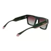 Polaroid PLD6224SX541E Unisex taisnstūra saulesbrilles - Pelēkas lēcas, Melns/Pelēks rāmis