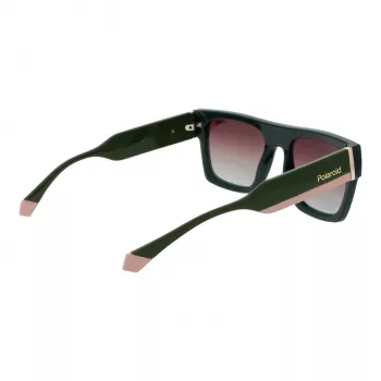 Polaroid PLD6224SX541E Unisex taisnstūra saulesbrilles - Pelēkas lēcas, Melns/Pelēks rāmis