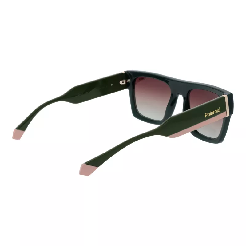 Polaroid PLD6224SX541E Unisex taisnstūra saulesbrilles - Pelēkas lēcas, Melns/Pelēks rāmis